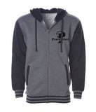 "Prevailer" Embroidered Varsity Letterman's Zip Hood