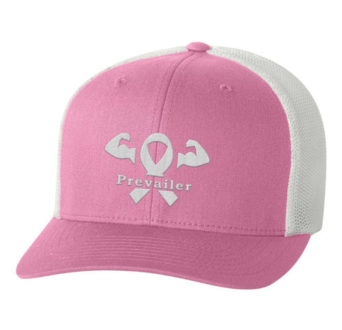 "Cancer Prevailer" Awareness Embroidered Flexfit Trucker Hat