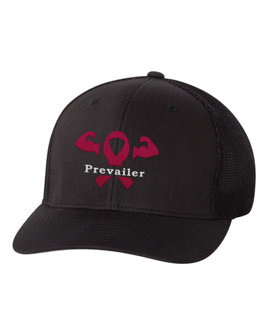 "Cancer Prevailer" Awareness Embroidered Flexfit Trucker Hat - Set 1