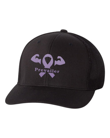 "Cancer Prevailer" Awareness Embroidered Flexfit Trucker Hat - Set 1