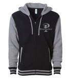 "Prevailer" Embroidered Varsity Letterman's Zip Hood