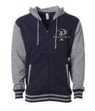 "Prevailer" Embroidered Varsity Letterman's Zip Hood