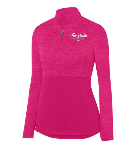 "Prevailer Hardcore" Embroidered Ladies Tonal Heather 1/4 Zip Pullover