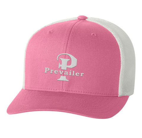 "Prevailer Classic" Pink & White Embroidered Trucker Hat