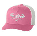 "Prevailer Hardcore" Pink & White Embroidered Trucker Hat