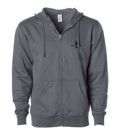 "Prevailer" Embroidered Midweight Zip Hooded Sweatshirt