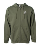 "Prevailer" Embroidered Midweight Zip Hooded Sweatshirt